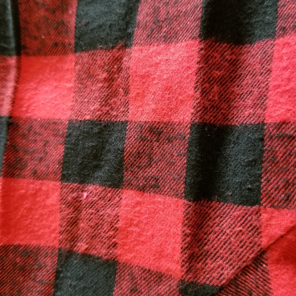 Maud Vivante‎ Buffalo Plaid Flannel With Knit Back Top Size: L - Picture 12 of 12